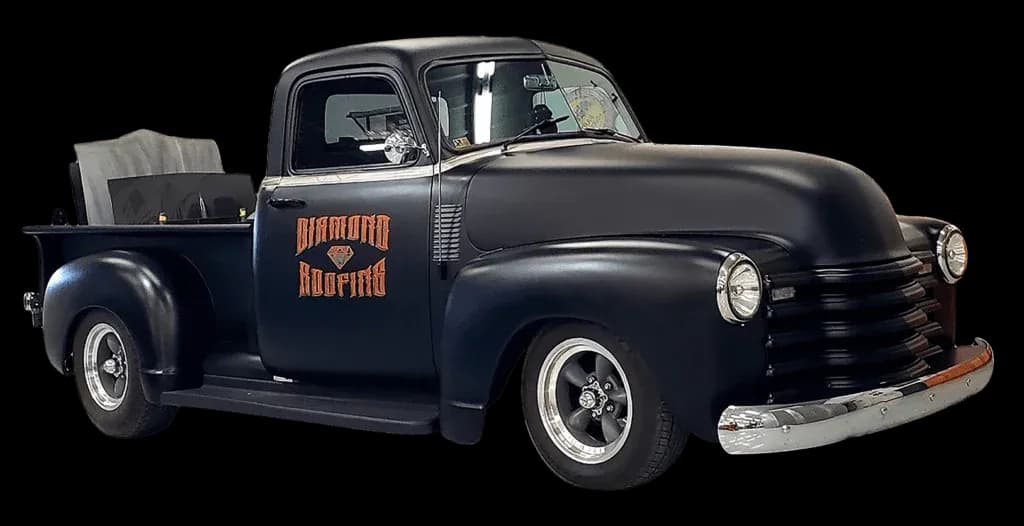 Cut out of old Diamond Roofing truck