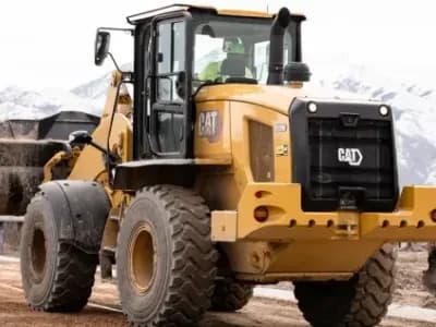 Cat machines working on construction site.