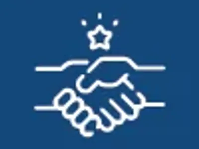 hand shake with star above icon