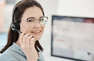 A smiling receptionist